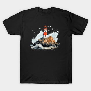 Lighthouse Seacoast Beauty Nature Ocean Discovery T-Shirt